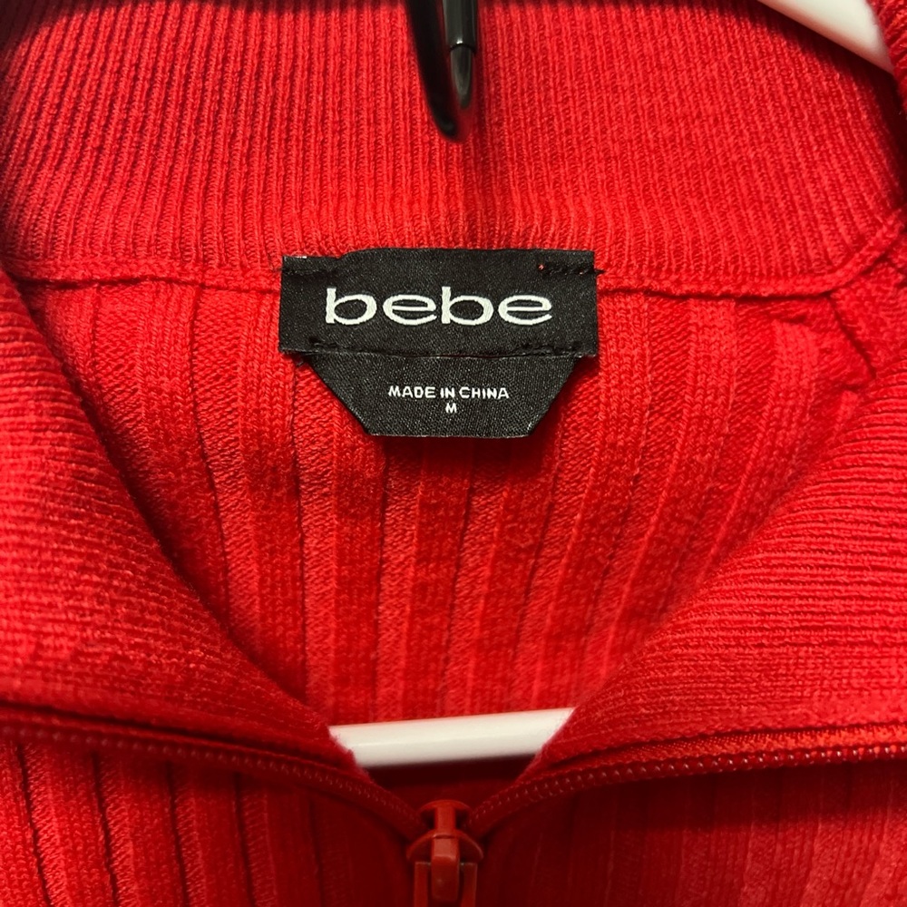 Bebe Women's Red Ribbed Sweater - Picture 2 of 3